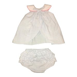 PA classics vintage summer bib dress and diaper cover, like new! 3M